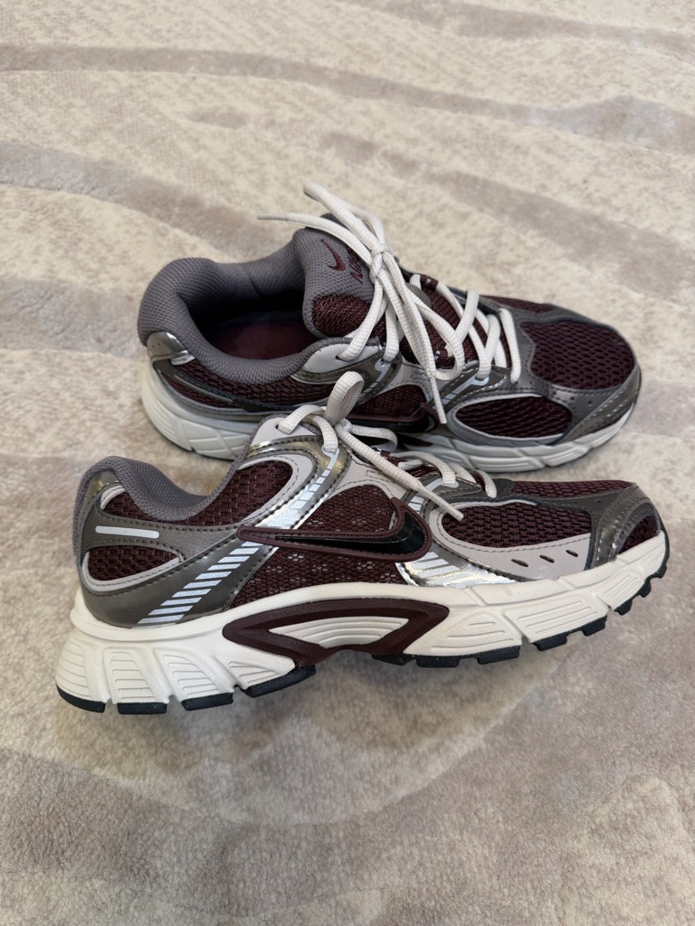Nike Maroon and Gray Athletic Sneakers